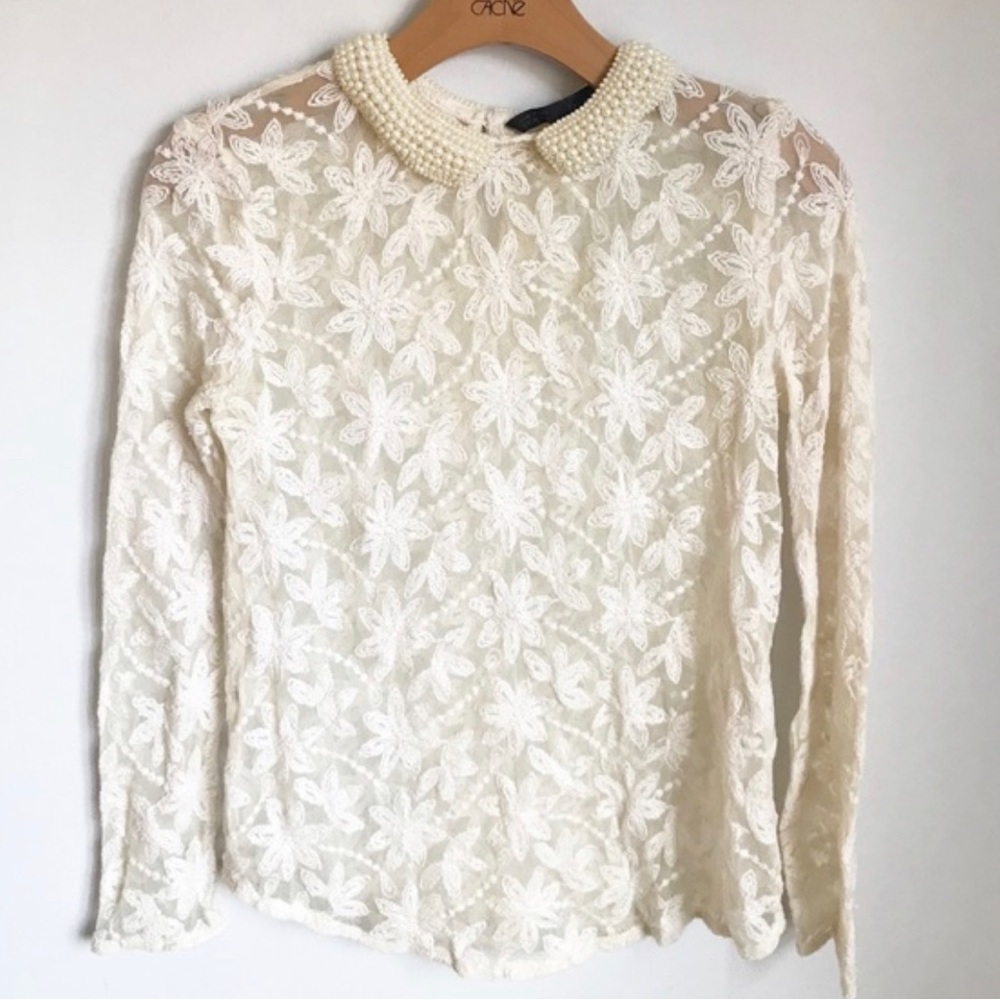 Pearl collared top